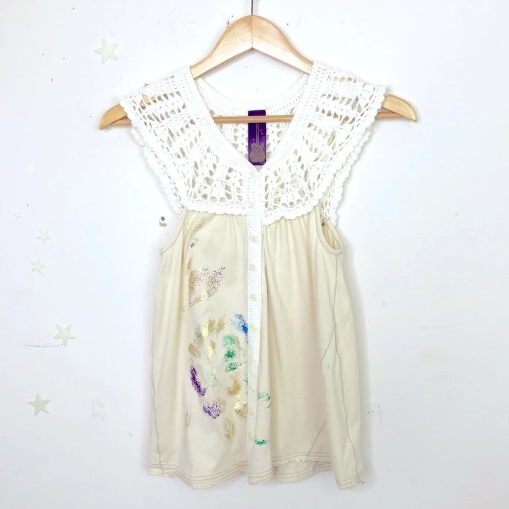 FREE people button down crochet top - Picture 12 of 12